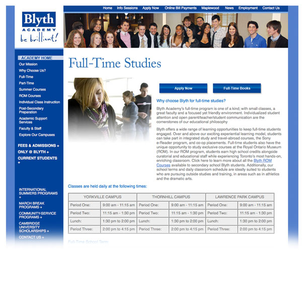 Blyth Academy website