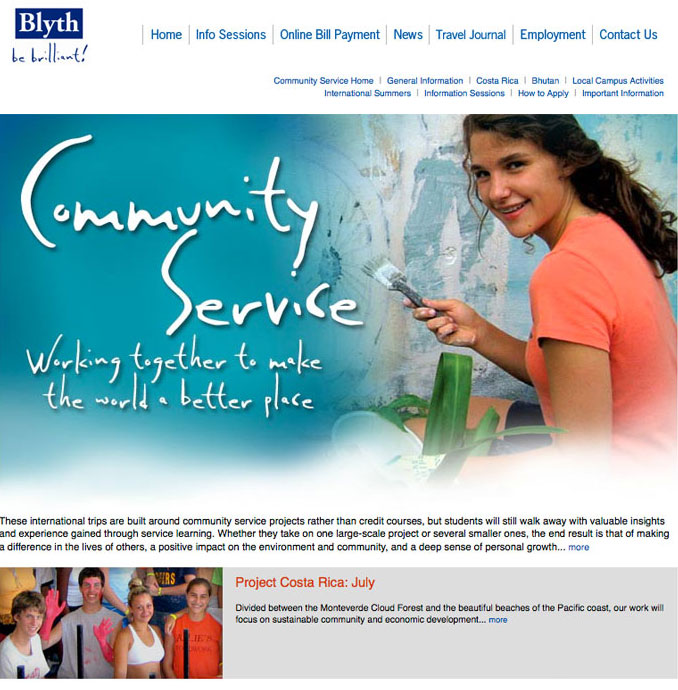 Blyth Community Service webpage
