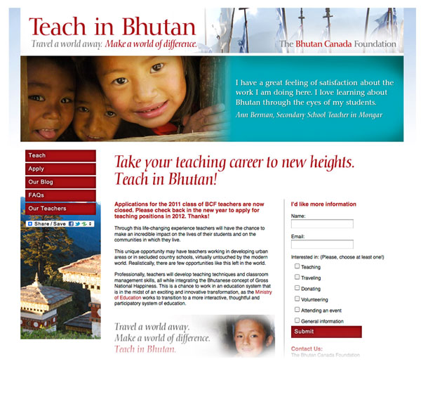 Bhutan Canada Foundation teacher website