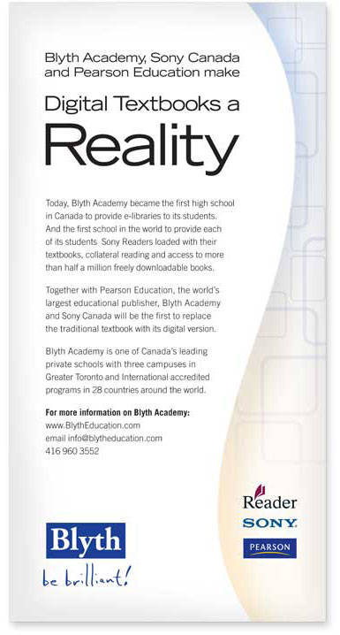 Blyth Academy advertisement